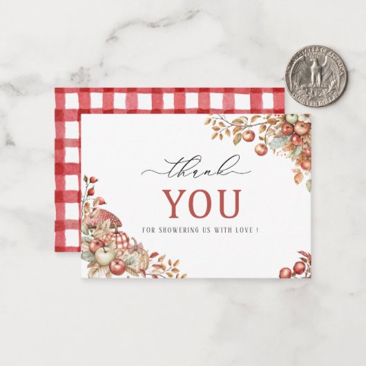 Elegante Waterverf de appel van ons Baby shower Notitiekaartje (Voorkant / Achterkant in situ)