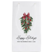 Elegante waterverf dennen kalligrafie inkt vakanti klein cadeauzakje (Voorkant)