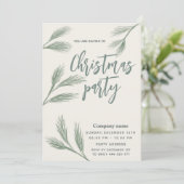 Elegante Waterverf dennentak kerstfeest Kaart (Staand voorkant)