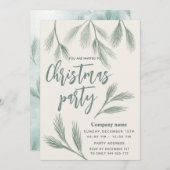 Elegante Waterverf dennentak kerstfeest Kaart (Voorkant / Achterkant)