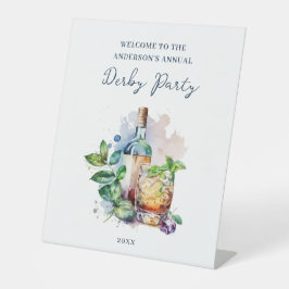 Elegante waterverf Derby-feest Reclamebord Met Voetstuk