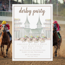 Elegante waterverf Derby-feestpaardenracen