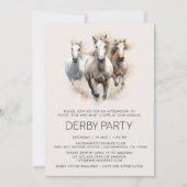 Elegante Waterverf Derby Party Paardenrennen Kaart (Voorkant)