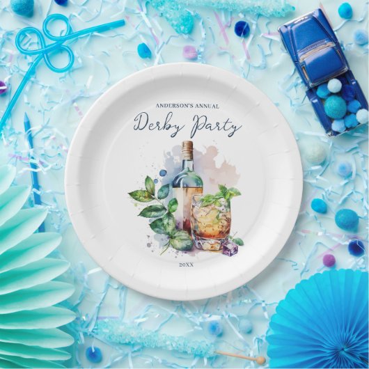 Elegante Waterverf Derby Party Paper Bord (Feest)