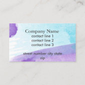 elegante waterverf design blauw en gele busje visitekaartje (Achterkant)