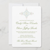 Elegante Waterverf diamanten bruiloft Kaart (Voorkant)