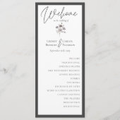 Elegante waterverf donkergrijze kaligrafie ceremon programmakaart (Voorkant)