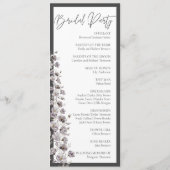 Elegante waterverf donkergrijze kaligrafie ceremon programmakaart (Achterkant)