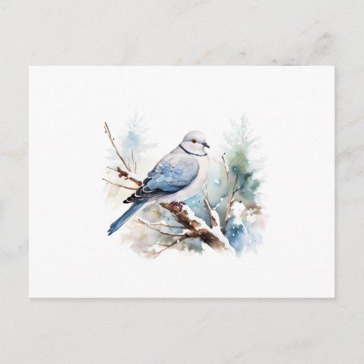 Elegante Waterverf Dove begrafenis bedankkaart Briefkaart (Voorkant)