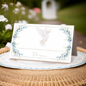 Elegante Waterverf Dove & Olive Leaves Wedding Plaatskaartje