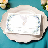 Elegante Waterverf Dove & Olive Leaves Wedding Plaatskaartje