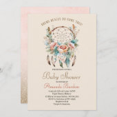 Elegante waterverf droomvanger en bloemetjes kaart (Voorkant / Achterkant)