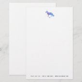 Elegante waterverf Duitse herder briefhoofd Briefpapier (Voorkant / Achterkant)