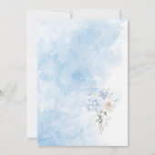Elegante Waterverf Dusty Blue Flowers Bruidsshow Kaart (Achterkant)