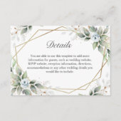 Elegante Waterverf Dusty Blue Foliage Details Informatiekaartje (Voorkant)