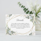 Elegante Waterverf Dusty Blue Foliage Details Informatiekaartje (Staand voorkant)