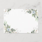 Elegante Waterverf Dusty Blue Foliage Details Informatiekaartje (Achterkant)