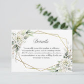 Elegante Waterverf Dusty Blue Foliage Details Informatiekaartje (Staand voorkant)