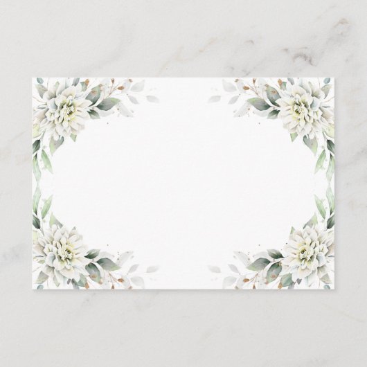 Elegante Waterverf Dusty Blue Foliage Details Informatiekaartje (Achterkant)