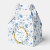 Elegante Waterverf Dusty Blue Gold Wedding Bedankt Bedankdoosjes (Voorkant Zijde)