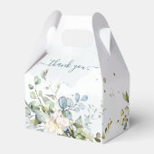 Elegante Waterverf Dusty Blue Gum Eucalyptus Bedankdoosjes (Achterkant)