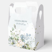 Elegante Waterverf Dusty Blue Gum Eucalyptus Bedankdoosjes (Geopend)