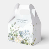 Elegante Waterverf Dusty Blue Gum Eucalyptus Bedankdoosjes (Voorkant Zijde)