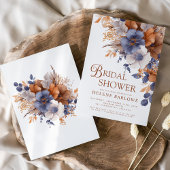 Elegante Waterverf Dusty Blue Rust Vrijgezellenfee Kaart