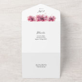 Elegante Waterverf Dusty Roos Bloemen All In One Uitnodiging (Buitenkant)