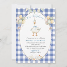 Elegante Waterverf Een 1e verjaardag gekke gans B