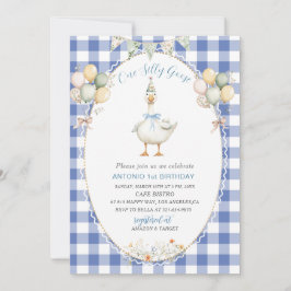 Elegante Waterverf Een 1e verjaardag gekke gans B Kaart