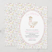 Elegante Waterverf Een 1e verjaardag gekke gans G Kaart (Voorkant / Achterkant)