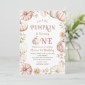 Elegante Waterverf Een 1e verjaardag Pompoen is op Kaart (Staand voorkant)