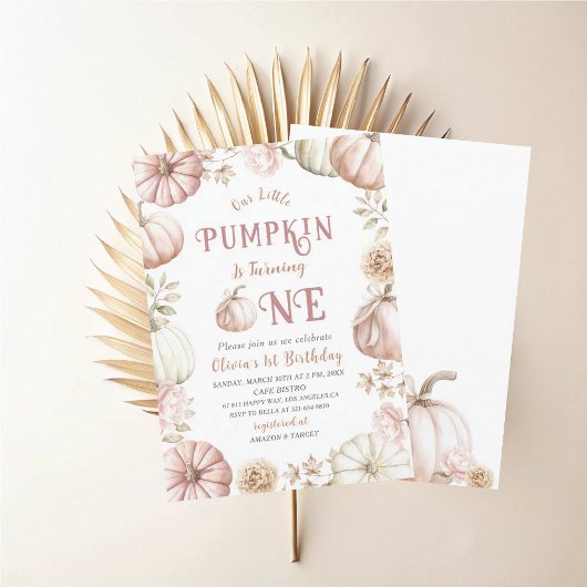 Elegante Waterverf Een 1e verjaardag Pompoen is op Kaart