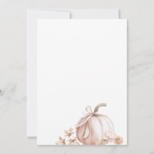 Elegante Waterverf Een 1e verjaardag Pompoen is op Kaart (Achterkant)