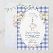 Elegante Waterverf Een 2e verjaardag gekke gans B Kaart (Voorkant / Achterkant)