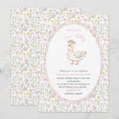 Elegante Waterverf Een 2e verjaardag gekke gans B Kaart (Voorkant / Achterkant)