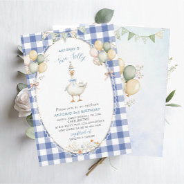 Elegante Waterverf Een 2e verjaardag gekke gans B Kaart