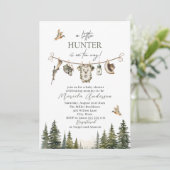 Elegante Waterverf Een beetje Hunter Baby shower Kaart (Staand voorkant)