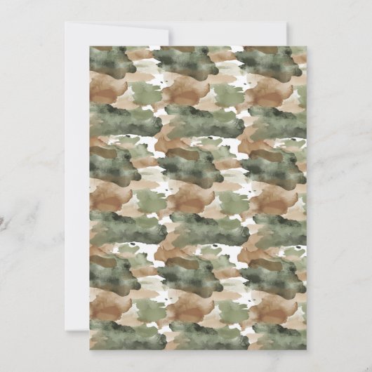 Elegante Waterverf Een beetje Hunter Baby shower Kaart (Achterkant)