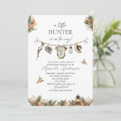 Elegante Waterverf Een beetje Hunter Baby shower Kaart (Staand voorkant)