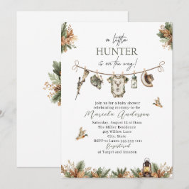 Elegante Waterverf Een beetje Hunter Baby shower Kaart