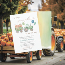 Elegante Waterverf Een beetje pompoen Baby shower