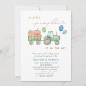 Elegante Waterverf Een beetje pompoen Baby shower Kaart (Voorkant)