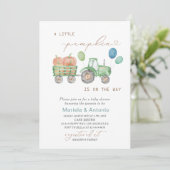 Elegante Waterverf Een beetje pompoen Baby shower Kaart (Staand voorkant)