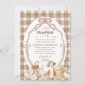 Elegante Waterverf Een beetje pompoen is Uitnodigi Kaart (Voorkant)