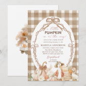 Elegante Waterverf Een beetje pompoen is Uitnodigi Kaart (Voorkant / Achterkant)