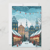 Elegante Waterverf Een Kerstmarkt Feestdagenkaart (Achterkant)