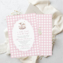 Elegante waterverf een klein lam roze strik Baby S