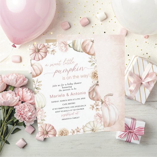 Elegante Waterverf een lieve kleine pompoen Baby S Kaart